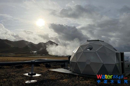 CarbFix公司的網(wǎng)格球形穹頂。圖片來源:《新科學(xué)家》雜志網(wǎng)站